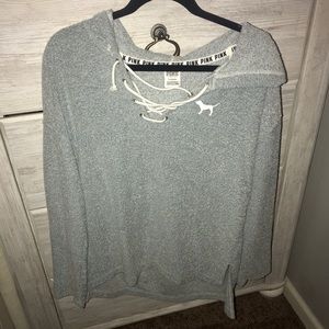 Pink pullover beach sweater